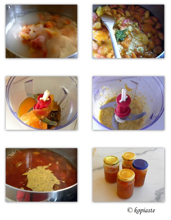 Collage Peach and Apricot ginger jam