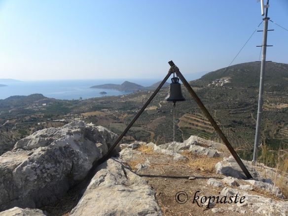 Bell and View from Profitis Elias